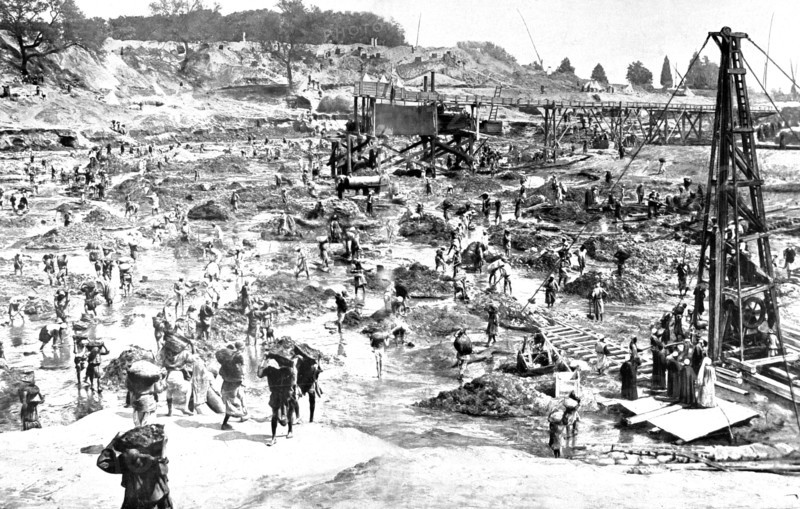 Construction du barrage du delta du Caire (28 mai 1910)