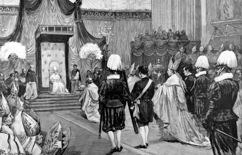 Cérémonie de la canonisation de Jean-Baptiste de la Salle dans la basilique de Saint-Pierre de Rome (1900)