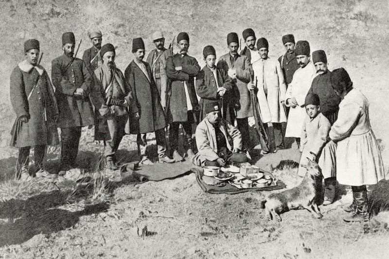 The Shah of Persia hunting mouflon, 1900