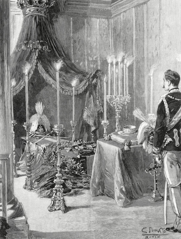 Funérailles du roi Humbert Ier après son assassinat, en Italie (1900)