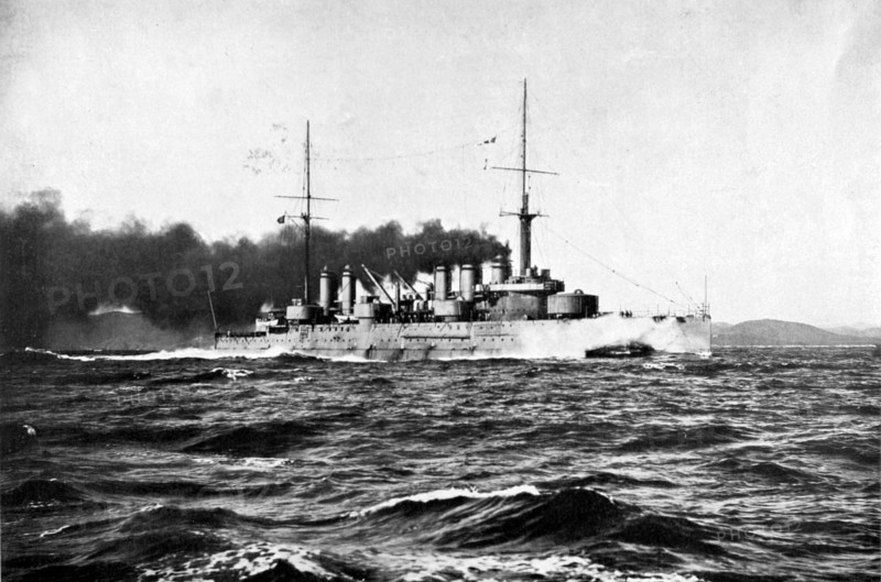 Trials of battleship "Voltaire" in Toulon, 1910