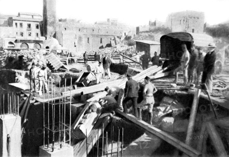 Roman remnants of former Beirut found during foundations of modern buildings, in 1928