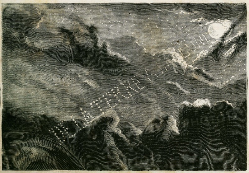 Jules Verne, "De la Terre à la Lune" : frontispice