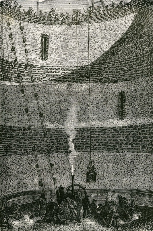 Jules Verne,'From the Earth to the Moon':
Works for the casting of the rocket-cannon