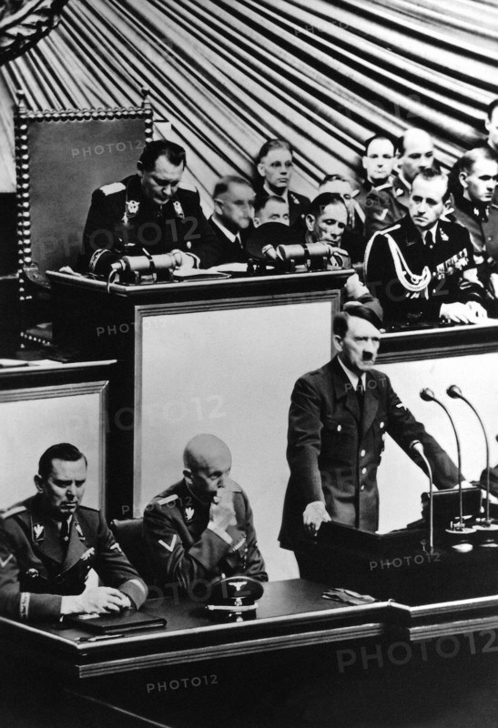 Hitlers' address at the Reichstag, declaration of war, 1939