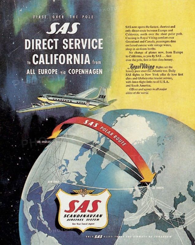 Advertising poster for the airline company SAS