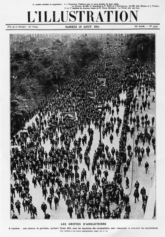 Cover of the French magazine "L`Illustration", workers' strike in London