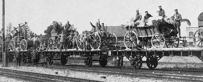 German armies progressing towards the West front