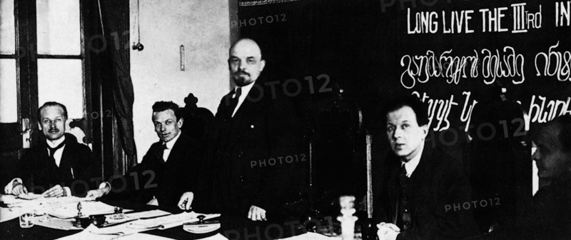 Lenin during the opening speech of the Third Communist International in Moscow