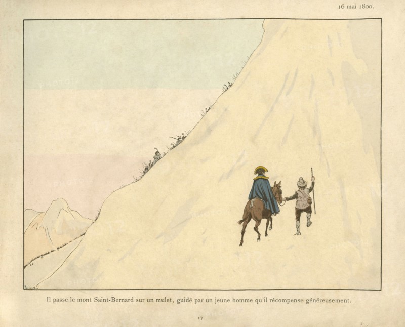 Livre pour enfant : Napoléon Bonaparte franchissant le Grand-Saint-Bernard