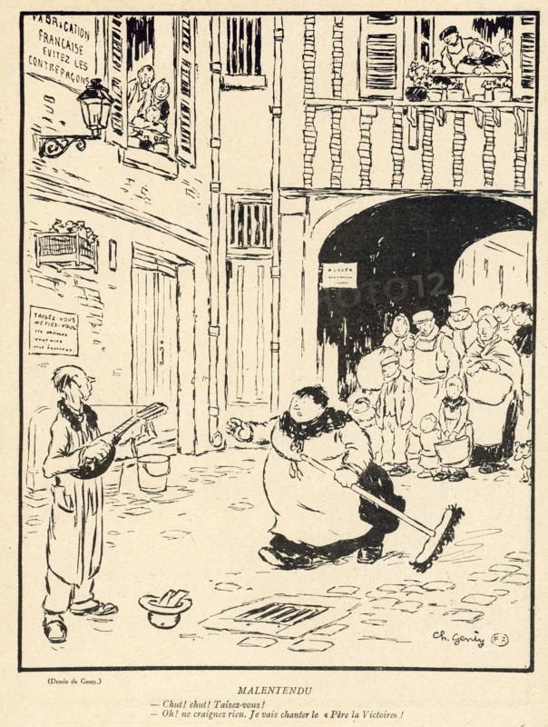 Drawing on published in La Baïonnette in 1916