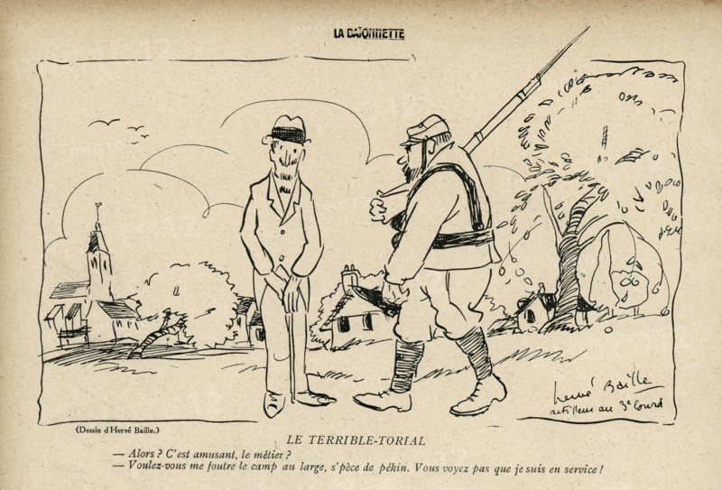 Drawing on published in La Baïonnette in 1916