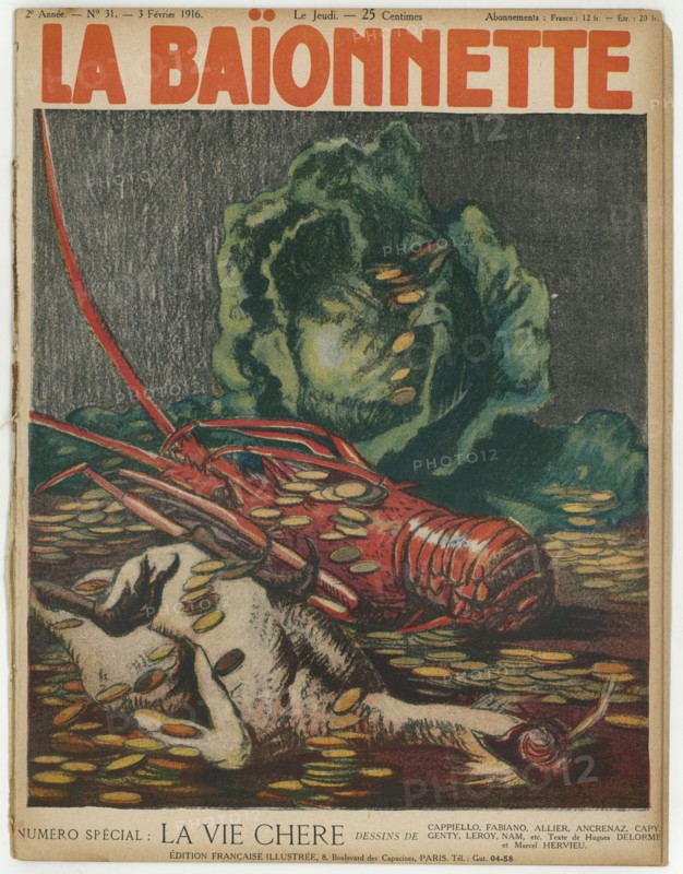 Drawing on published in La Baïonnette in 1916
