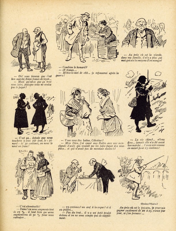 Drawing on published in La Baïonnette in 1916