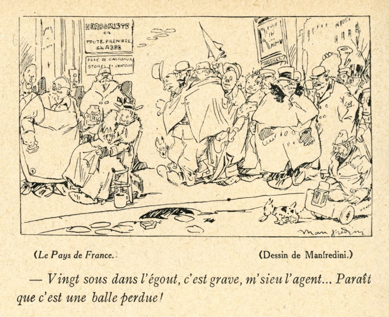 Drawing on published in La Baïonnette in 1916