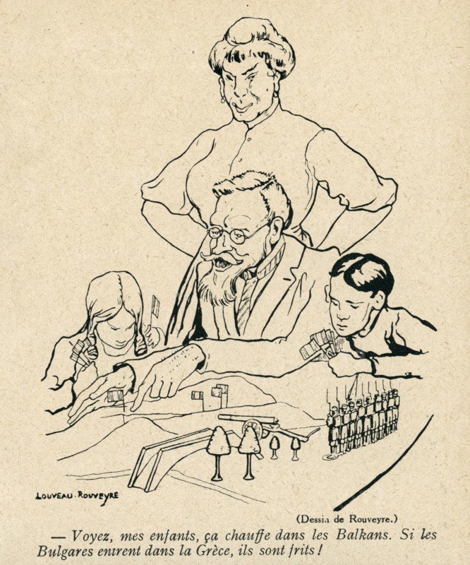 Dessin humoristique paru dans La Baïonnette n°33 du 17 février 1916