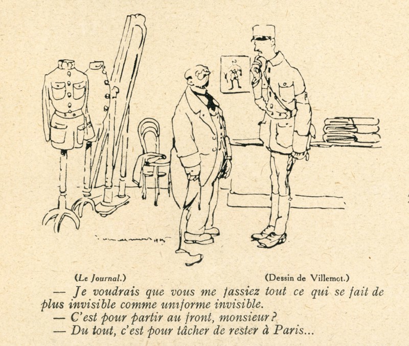 Dessin humoristique paru dans La Baïonnette n°33 du 17 février 1916