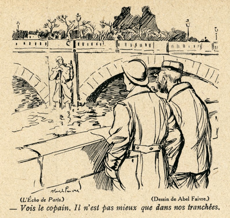 Dessin humoristique paru dans La Baïonnette n°38 du 23 mars 1916