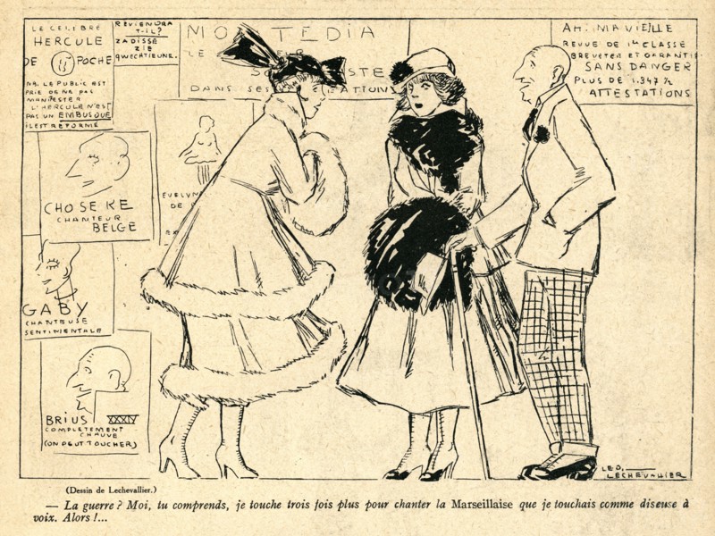 Drawing on published in La Baïonnette in 1916