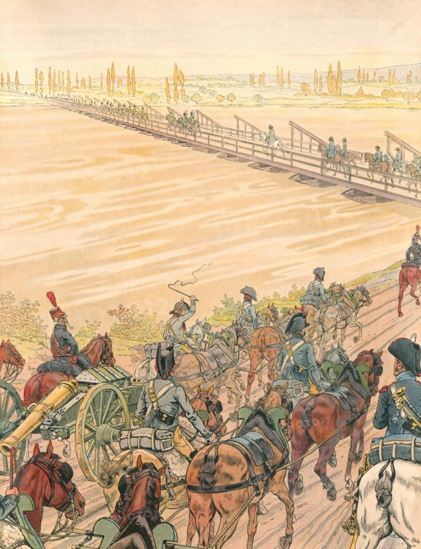Napoleon I crossing the Rhine at Kehl, 1805