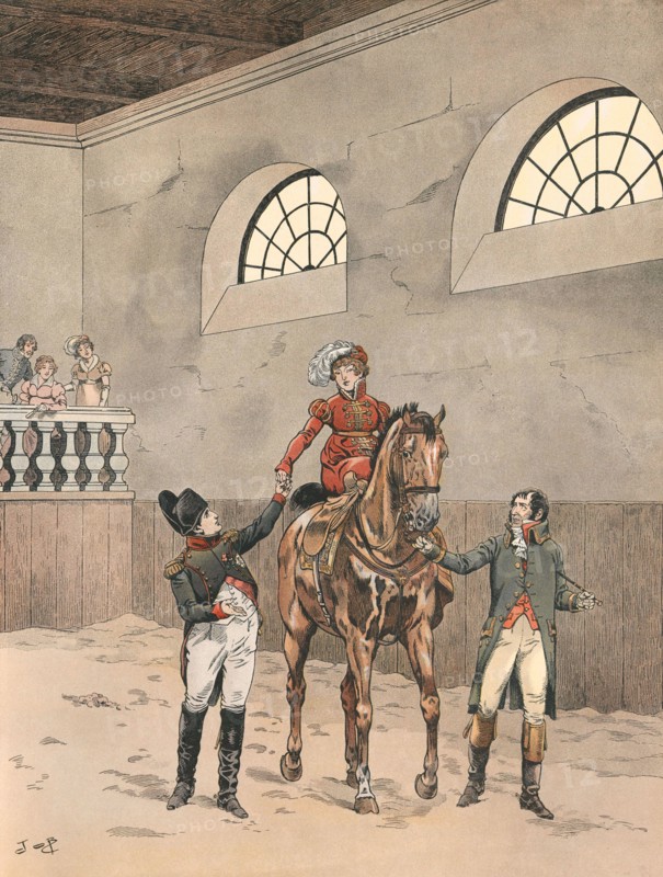 L'impératrice Marie-Louise lors d'une leçon d'équitation, 1810