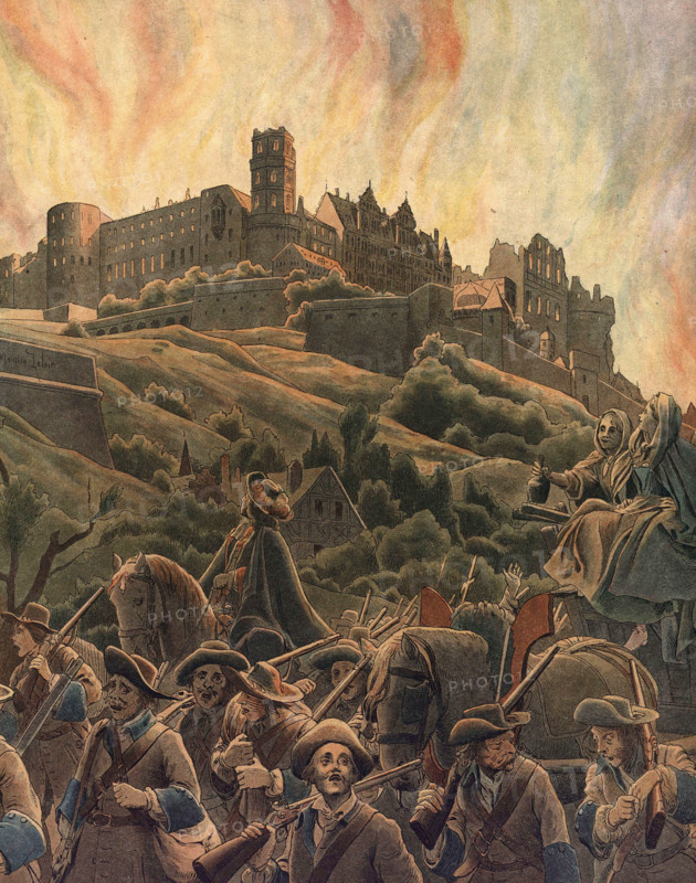 Fire at the Heidelberg fortifications