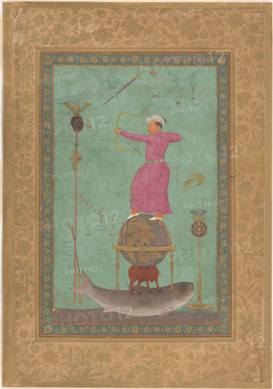 Jahângîr décochant une flèche dans la tête de Malik Ambar