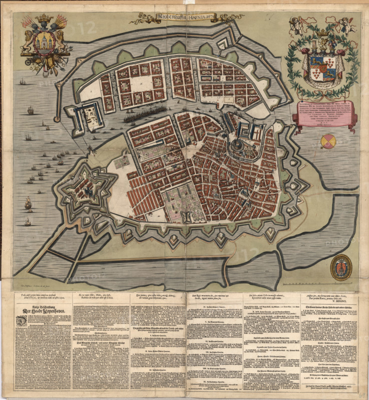 Carte de Copenhague en 1674