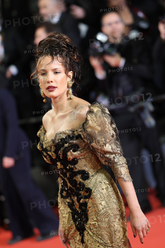 Halsey (in Vivienne Westwood) attends the "La Bataille De Gaulle: L'Âge De Fer" (De Gaulle: Tilting Iron) screening during the 79th annual Cannes Film Festival at Palais des Festivals on May 20, 2026 in Cannes, France.