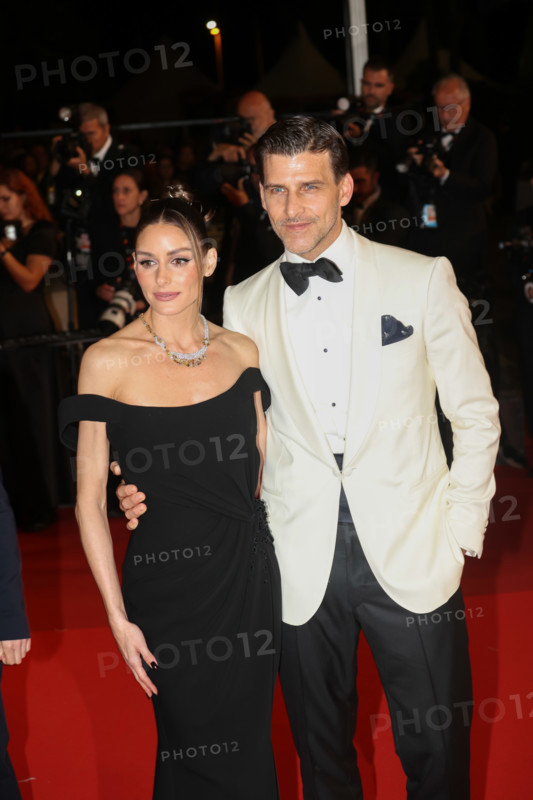 Olivia Palermo (in Nicolas Jebran) and Johannes Huebl attend the "The Man I Love" screening during the 79th annual Cannes Film Festival at Palais des Festivals on May 20, 2026 in Cannes, France.