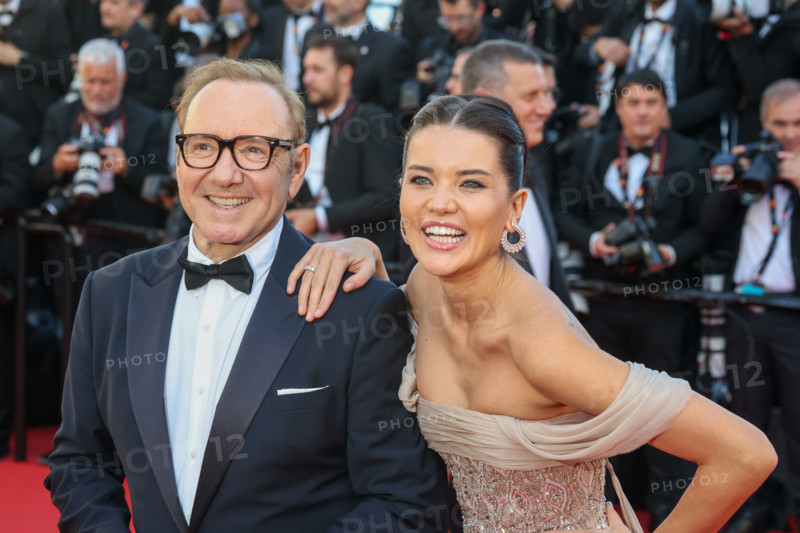 Via Lemann and Kevin Spacey attending the red carpet for the film 'La Bataille de Gaulle: L'âge de fer' (De Gaulle: Tilting Iron) during the 79th Cannes Film Festival at the Palais des Festivals on May 20, 2026 in Cannes, France.