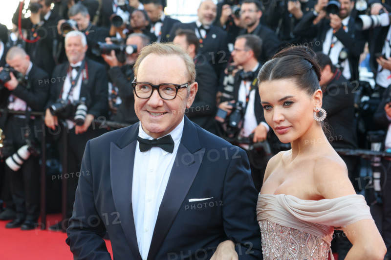 Via Lemann and Kevin Spacey attending the red carpet for the film 'La Bataille de Gaulle: L'âge de fer' (De Gaulle: Tilting Iron) during the 79th Cannes Film Festival at the Palais des Festivals on May 20, 2026 in Cannes, France.