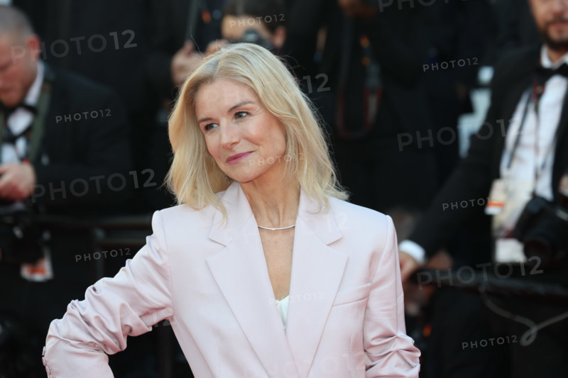 Louise Ekland attends the "Histoires De La Nuit" (The Birthday Party) screening during the 79th annual Cannes Film Festival at Palais des Festivals on May 22, 2026 in Cannes, France.