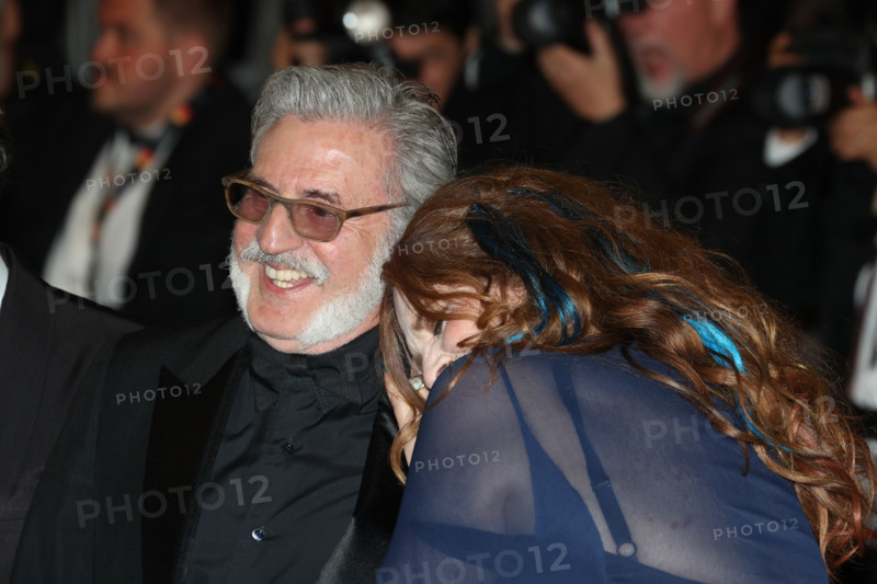 Daniel Auteuil and Agnès Jaoui attends the "Histoires De La Nuit" (The Birthday Party) screening during the 79th annual Cannes Film Festival at Palais des Festivals on May 22, 2026 in Cannes, France.