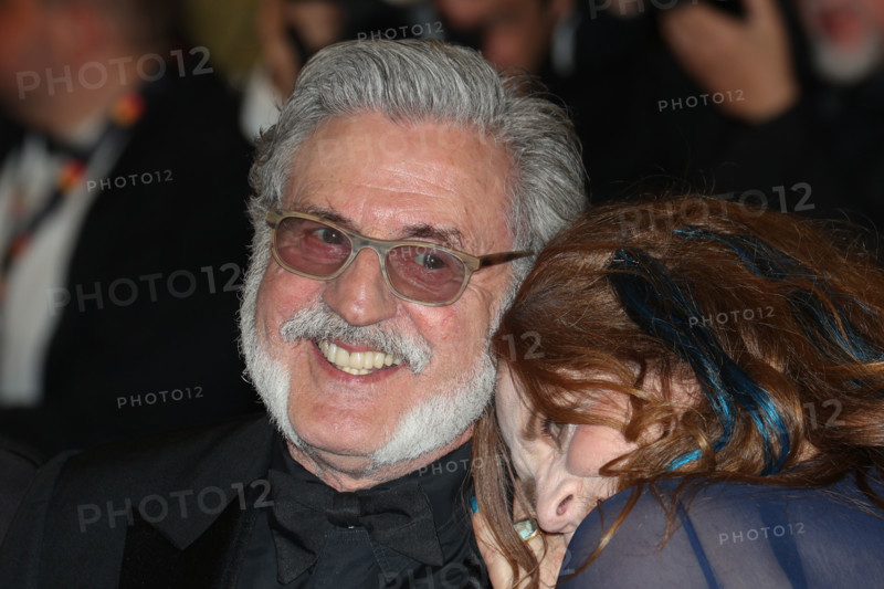Daniel Auteuil and Agnès Jaoui attends the "Histoires De La Nuit" (The Birthday Party) screening during the 79th annual Cannes Film Festival at Palais des Festivals on May 22, 2026 in Cannes, France.