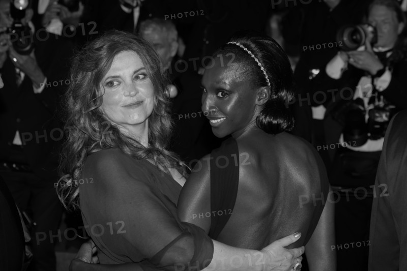 Agnès Jaoui and Eye Haïdara attends the "Histoires De La Nuit" (The Birthday Party) screening during the 79th annual Cannes Film Festival at Palais des Festivals on May 22, 2026 in Cannes, France.