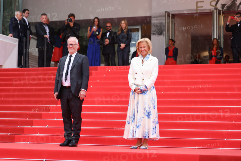 Cannes Film Festival director Thierry Frémaux and Cannes President Iris Knobloch attend the "Fjord" screening during the 79th annual Cannes Film Festival at Palais des Festivals on May 18, 2026 in Cannes, France.