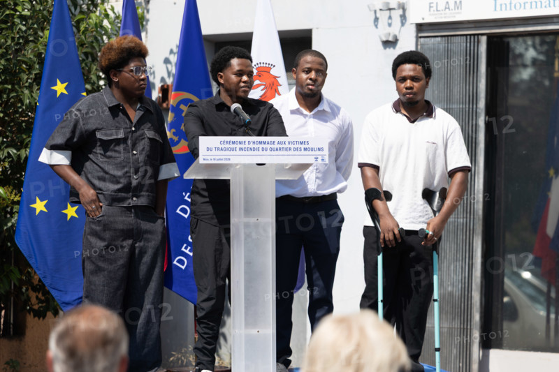 Cérémonie d'hommage aux victimes de l'incendie du quartier des Moulins à Nice (le 18 juillet 2024)