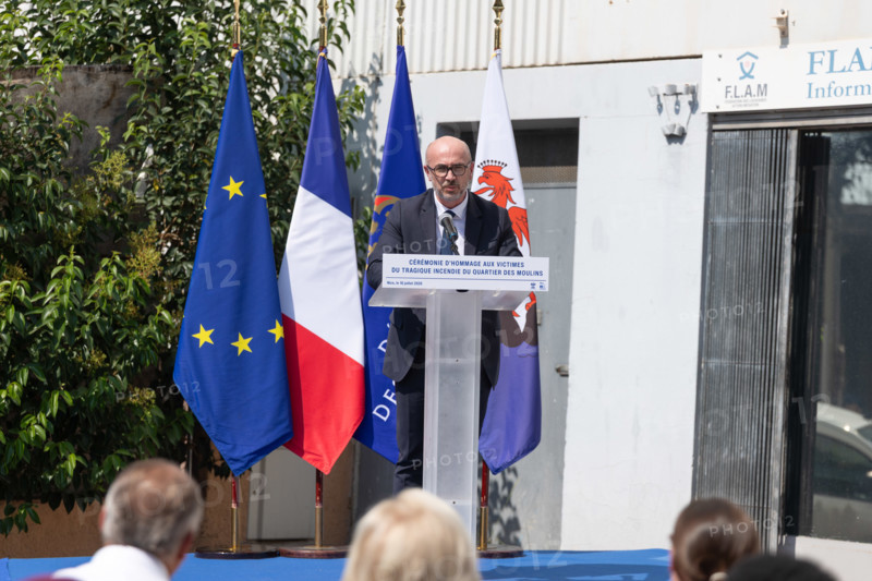 Cérémonie d'hommage aux victimes de l'incendie du quartier des Moulins à Nice (le 18 juillet 2024)