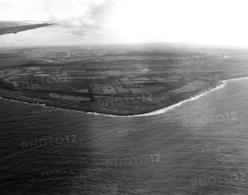 Aerial view of the island of Tinian (Marianas,  Pacific)