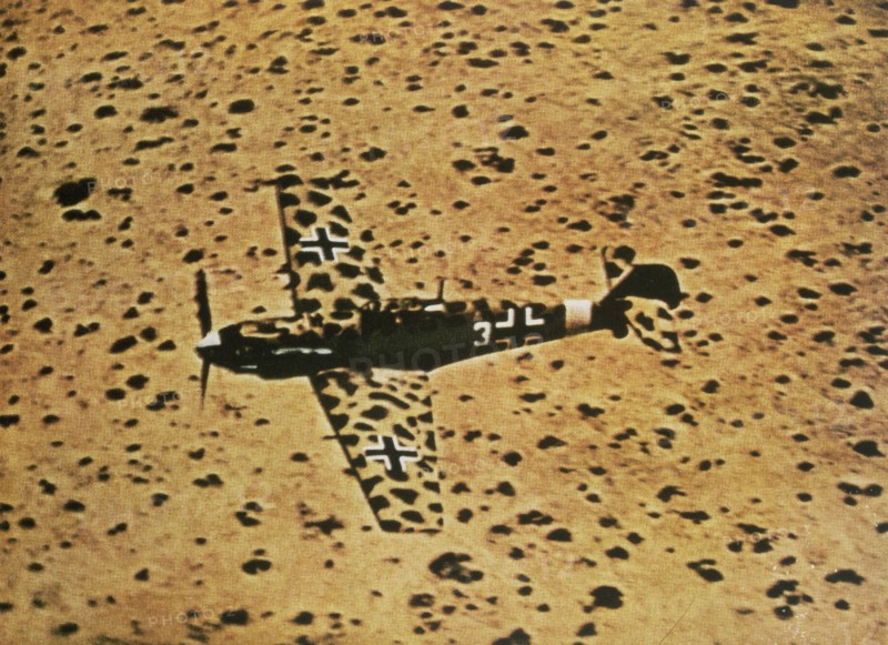 German Messerschmidt Bf-109 fighter plane in Libya, 1942.