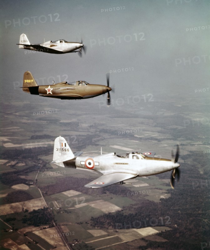 Chasseurs américains Bell P-39 Airacobra, IIème Guerre mondiale.