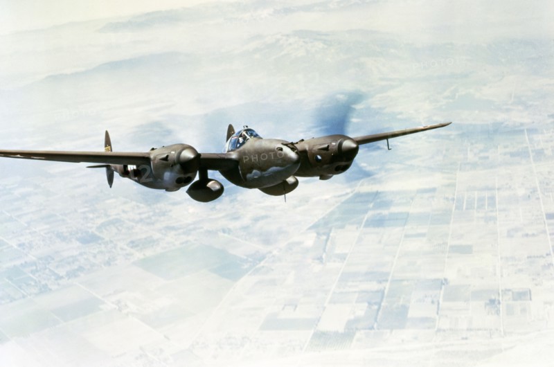 Chasseur Lockheed P-38F de l'US Air Force,IIème Guerre mondiale.