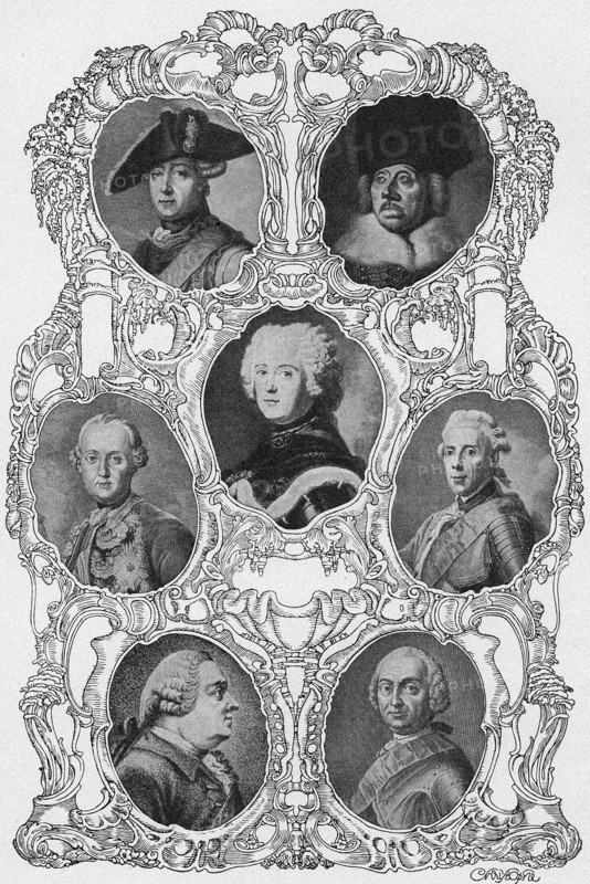 Frederick II of Prussia (1712-1786) and his generals
