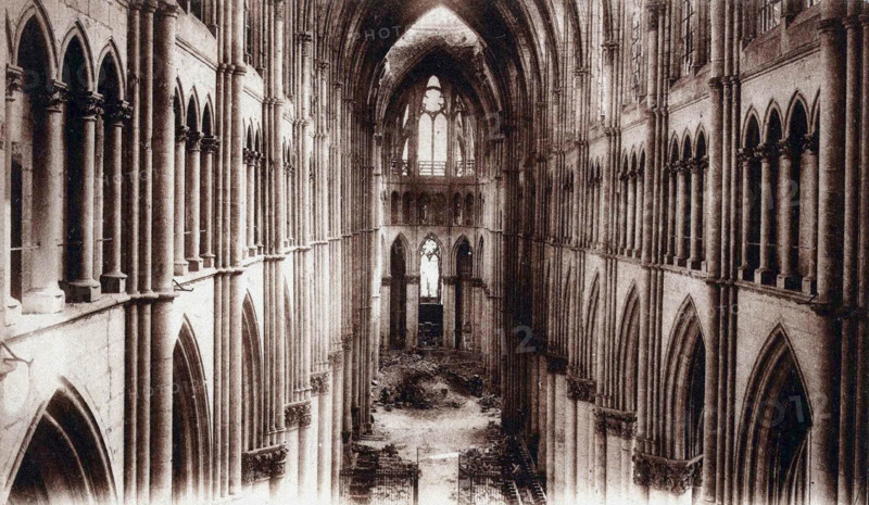 Cathedral of Reims after the bombings