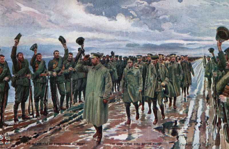 Le Roi George V inspectant ses troupes
