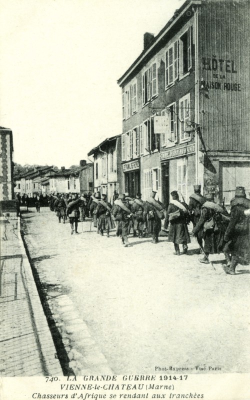 African chasseurs going ot the front, 1916