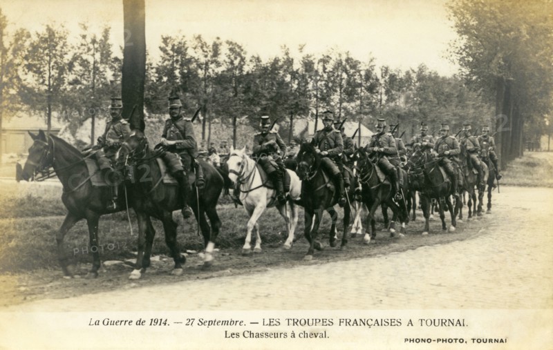 Mounted Belgian chasseurs during WWI