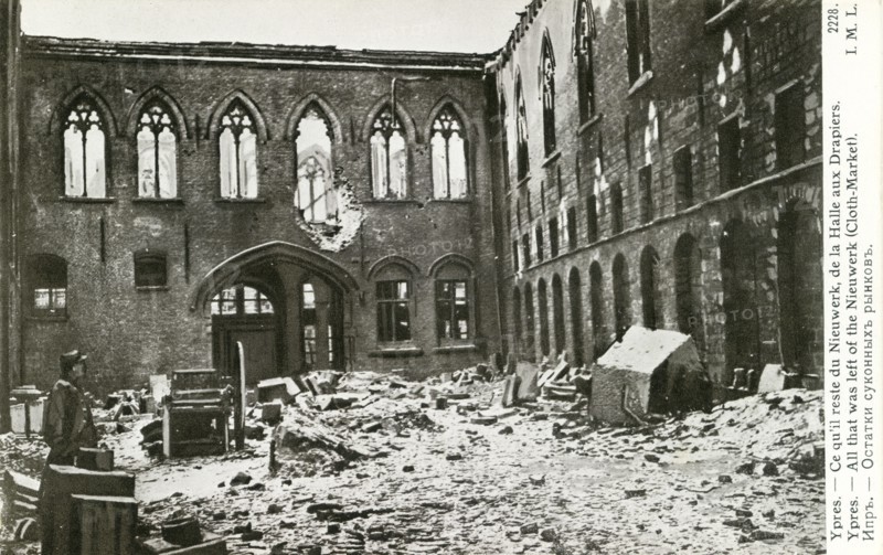 Ruins of the town of Ypres in Belgium