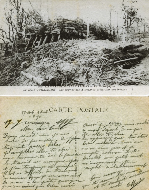 Tranchée allemande en Champagne, 1915